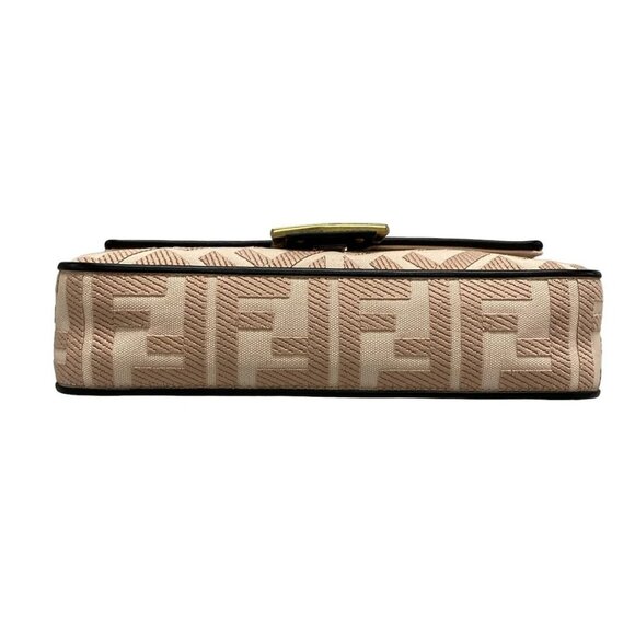 Auth FENDI Mamma Baguette/Zucca Pattern 8BR600 Pink Beige Black Jacquard Leather - Picture 6 of 16
